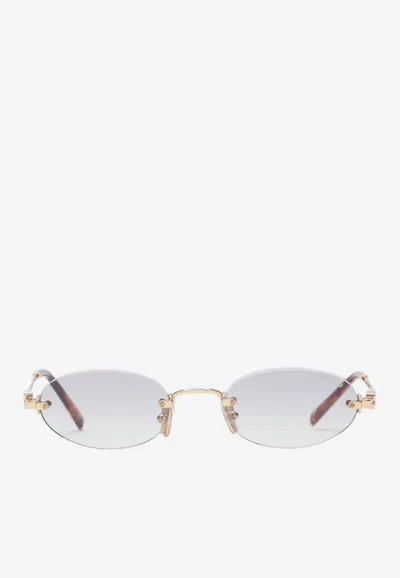 Miu Miu Logo Oval Sunglasses
