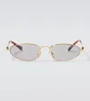 Miu Miu Ovale Sonnenbrille In Gold