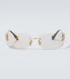 Miu Miu Ovale Sonnenbrille In Grau