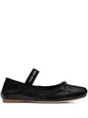 Miu Miu Satin Ballet Flats In Black