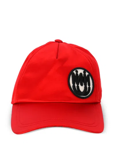 Pre-owned Miu Miu Logo Patch Baseball Cap In Red
