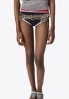 Miu Miu Logo Patch Bikini Bottom In Black
