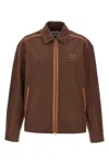 Miu Miu Cotton Jacket With Front Pockets And Contrast Piping