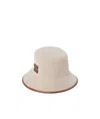 Miu Miu Logo-patch Canvas Bucket Hat In Nude
