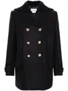 Miu Miu Virgin Wool Double-breasted Coat In Blau