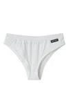 Miu Miu Logo-tab Jersey Briefs In White
