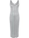 Miu Miu Logo-patch Dress In Grey