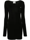 Miu Miu Logo Mini Dress In Schwarz
