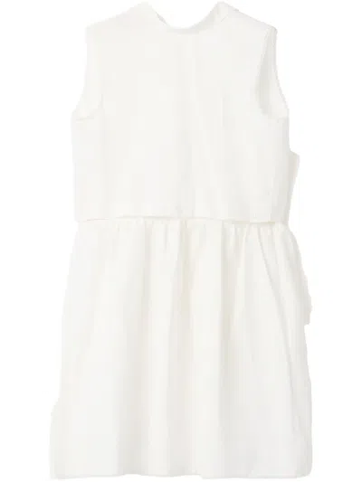 Miu Miu Miumiu Women Slubbed Poplin Dress In White