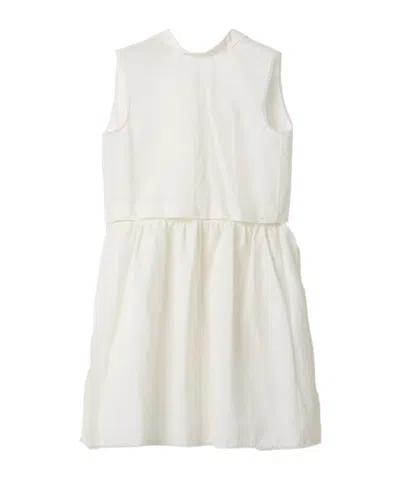 Miu Miu Miumiu Women Slubbed Poplin Dress In White