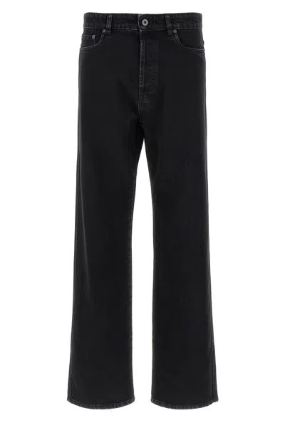 Miu Miu Logo Patch Jeans In Black