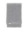 Miu Miu Logo Patch Knitted Scarf In Gray