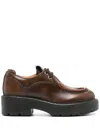 Miu Miu Lace-up Shoes Featuring Chunky Sole In Brown