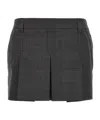 Miu Miu Logo-patch Mini Skirt In Black