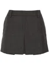 Miu Miu Logo-patch Mini Skirt In Grey