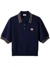 Miu Miu Wool And Cashmere Polo Sweater In Blue