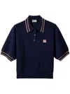 Miu Miu Wool And Cashmere Polo Sweater In Blue