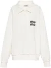 Miu Miu Cotton Polo Sweatshirt In White