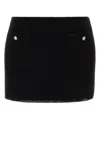 Miu Miu Skirt With Front Pockets And Textured Fabric In Black