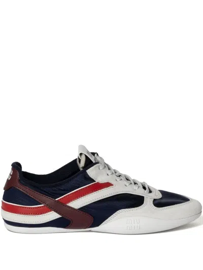 Miu Miu Logo-patch Sneakers In Multi
