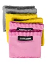 Miu Miu Logo-patch Socks (pack Of Three) In Pink
