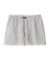 Miu Miu Logo-patch Striped Shorts In Multi