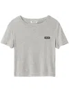 Miu Miu Ribbed Jersey T-shirt In Grey