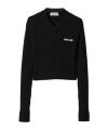 Miu Miu Logo-patch Top In Black