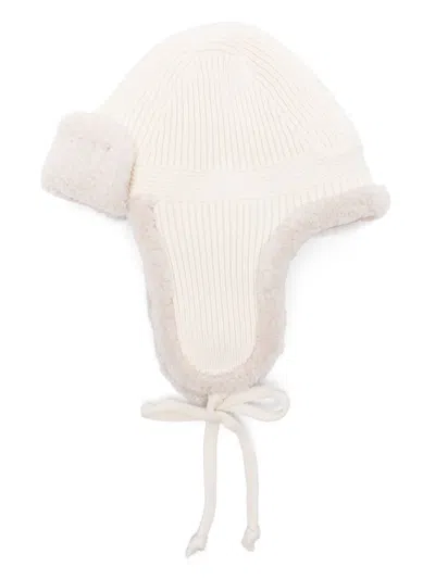 Miu Miu Logo-patch Trapper Hat In White