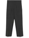 Miu Miu Logo-patch Trousers In Grau