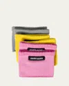 Miu Miu Logo Patch Viscose Socks, Set Of 3 In F04l9 Grigio Giallo Rosa