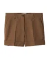 Miu Miu Bermuda Shorts In Wool Gabardine In Brown