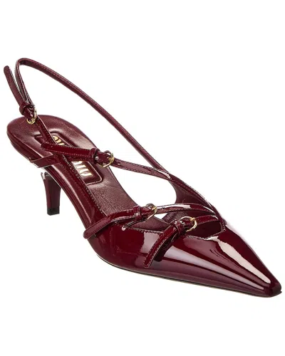 MIU MIU MIU MIU LOGO PATENT SLINGBACK PUMP