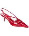 Miu Miu Miumiu Women Patent Leather Slingbacks With Buckles In Red