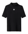 Miu Miu Logo Pattern Turtleneck Sweater In Black