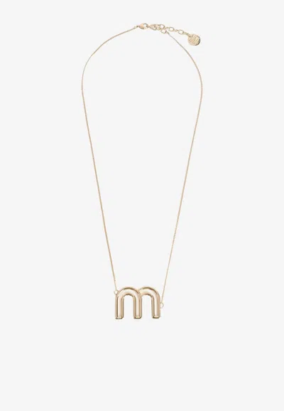 Miu Miu Golden Logo Necklace