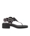 Miu Miu Logo Pin-toe High-heeled Sandals In Black