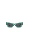 Miu Miu Logo-plaque Arm Sunglasses In Green