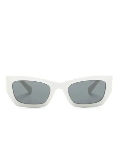 Miu Miu Logo-plaque Arm Sunglasses In White