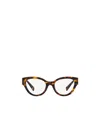 Miu Miu Logo-plaque Cat-eye Frame Glasses In White