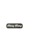 Miu Miu Logo-plaque Hair Slide In Black