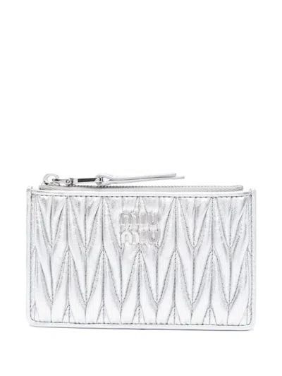 Miu Miu Logo-plaque Matelassé Wallet
