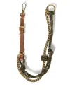 Miu Miu Logo-plaque Multi-chain Keyrings In Brown