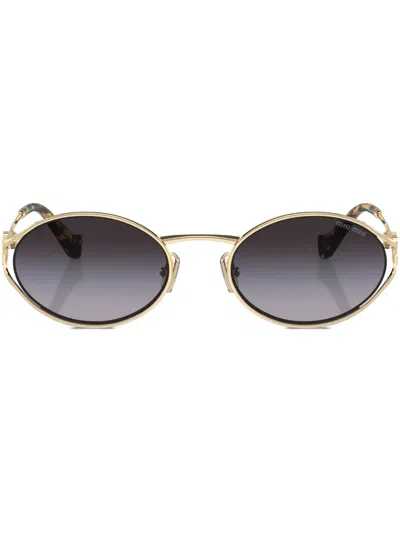 Miu Miu Oro Pallido Metal Sunglasses In Gold
