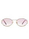 Miu Miu Sonnenbrille Mit Ovalem Gestell In Gold