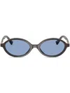 Miu Miu Logo-plaque Oval Sunglasses In Brown