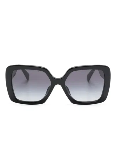 Miu Miu Logo-plaque Oversized-frame Sunglasses In Black