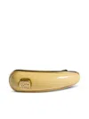 Miu Miu Logo-plaque Patent Leather Hair Clip In Gold