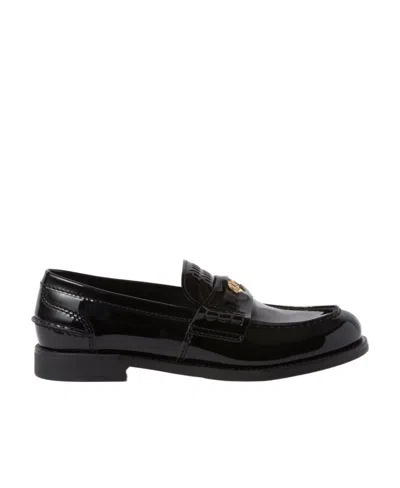 MIU MIU MIU MIU ROUND TOE PENNY LOAFERS