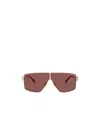 Miu Miu Logo-plaque Pilot-frame Sunglasses In Brown